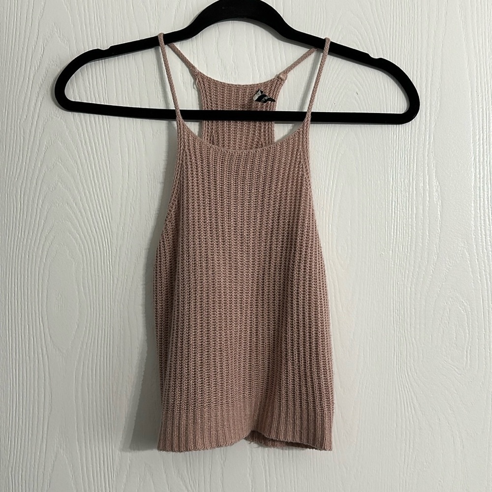 Brandy Melville Pink Ribbed Camisole Tank Top